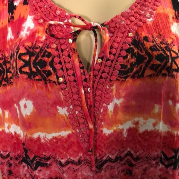 Notations Boho Loose Fit Short Sleeve Top L - Picture 5 of 10